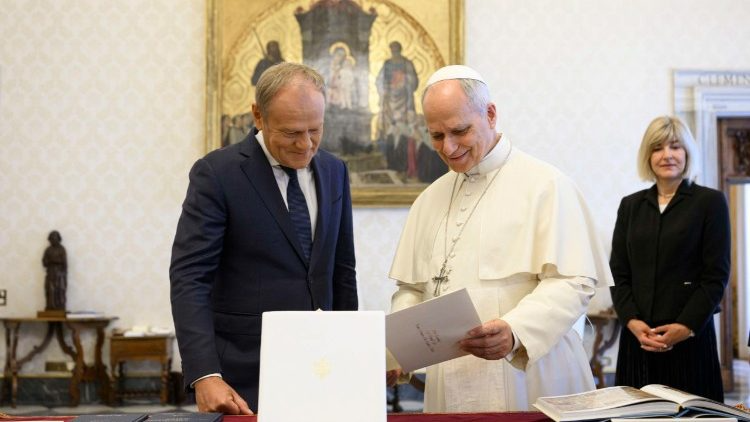 Pope Leo receives Polish Prime Minister Donald Tusk
